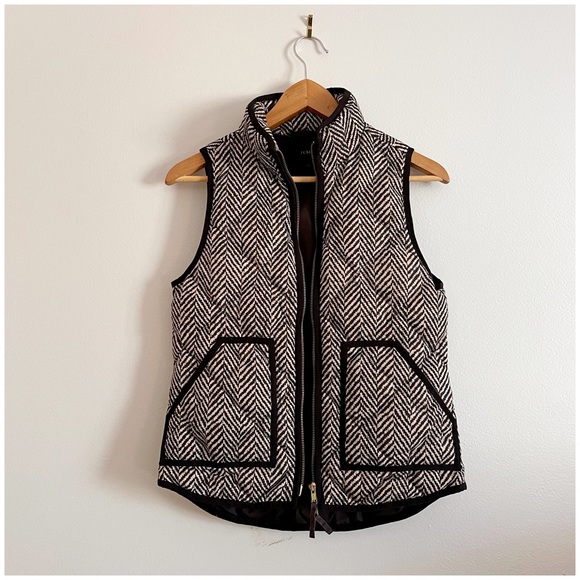 J. Crew 2012 Quilted Puffer Herringbone Vest XXS - Picture 7 of 15